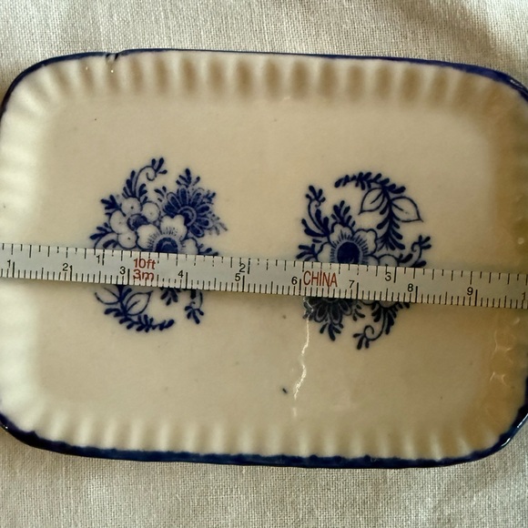 Vintage Delft Holland hand painted Blue Floral Ceramic Small Tray - Picture 6 of 6